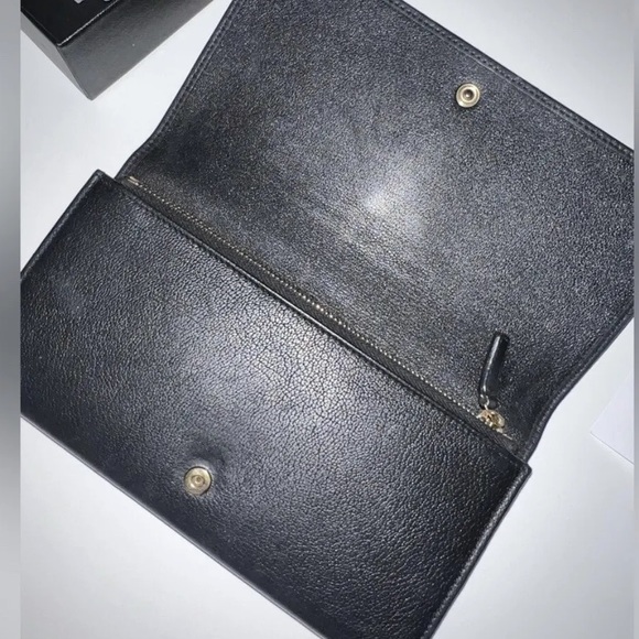 Yves Saint Laurent Black Leather Chain Wallet - Picture 6 of 9